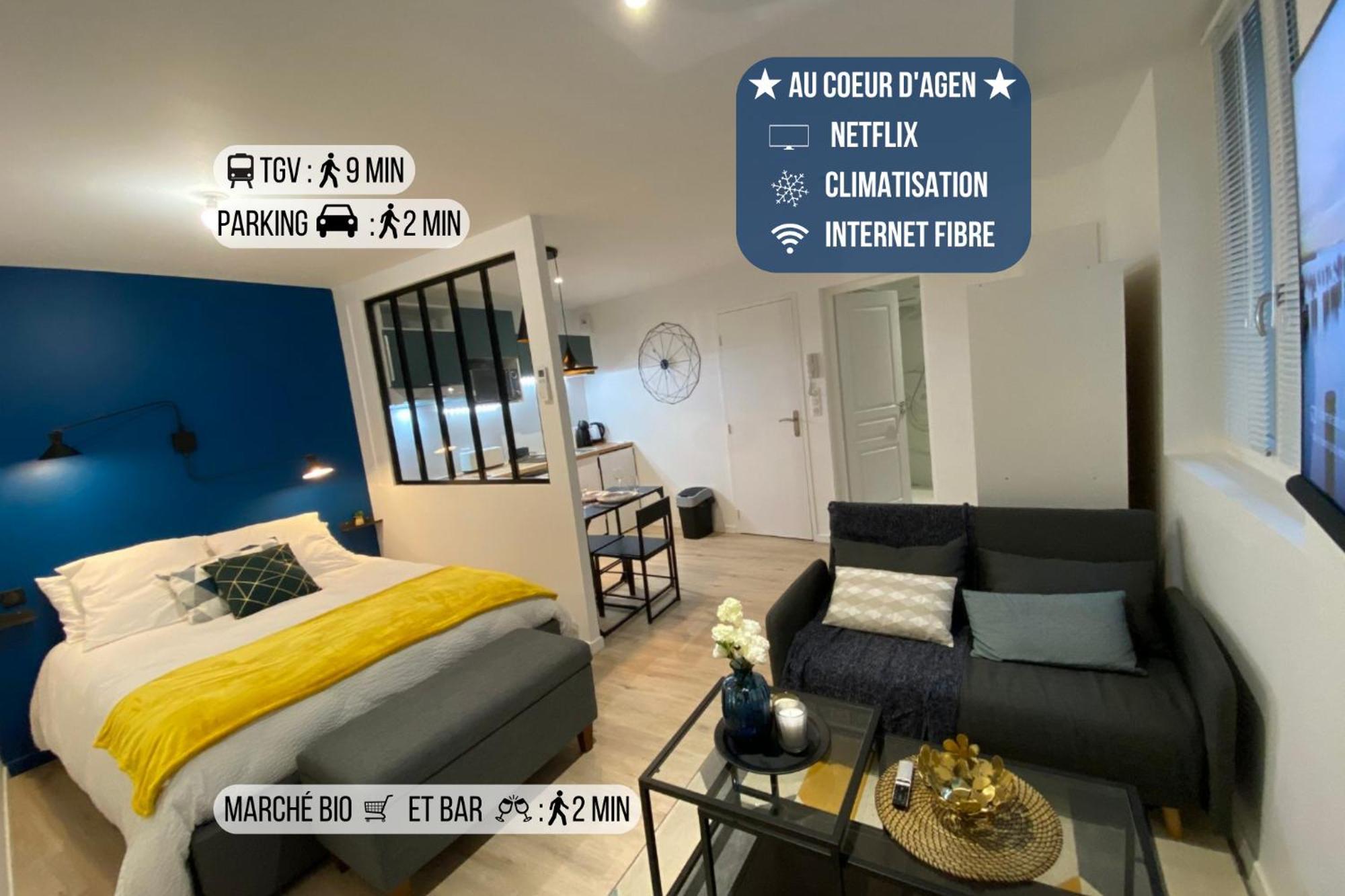 Apartamento Le Standing - Au Coeur D'Agen - Self Checkin - Wifi - Netflix - Smart Tv - Luqs Fr Exterior foto